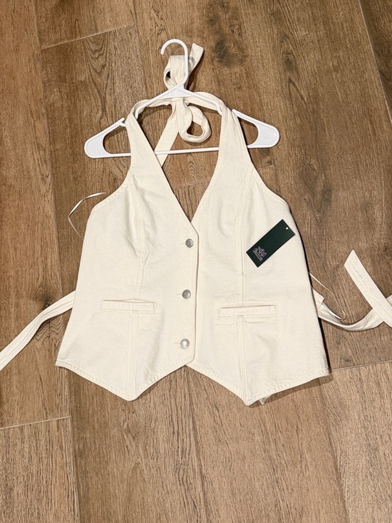 wild fable Tops - wild fable Cream Halter Button Front Vest Top